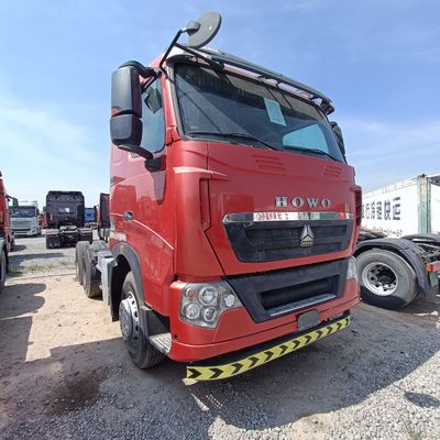Красный HOWO T7h 440 Модель грузовика для перевозки тяжелых грузов внутри буксируемого полуприцепа