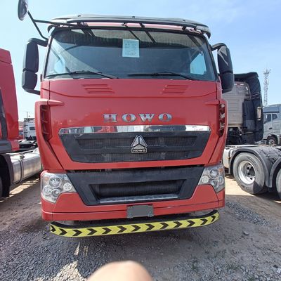 Красный HOWO T7h 440 Модель грузовика для перевозки тяжелых грузов внутри буксируемого полуприцепа